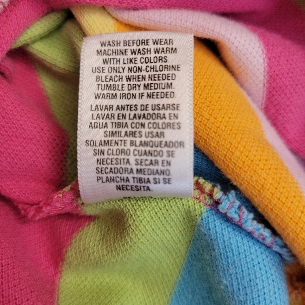 Carter's Rainbow Striped Peplum Ruffle Polo Dress